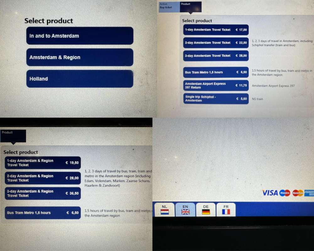 Compra de Ticket diário - Roteiro de 1 dia em Amsterdam