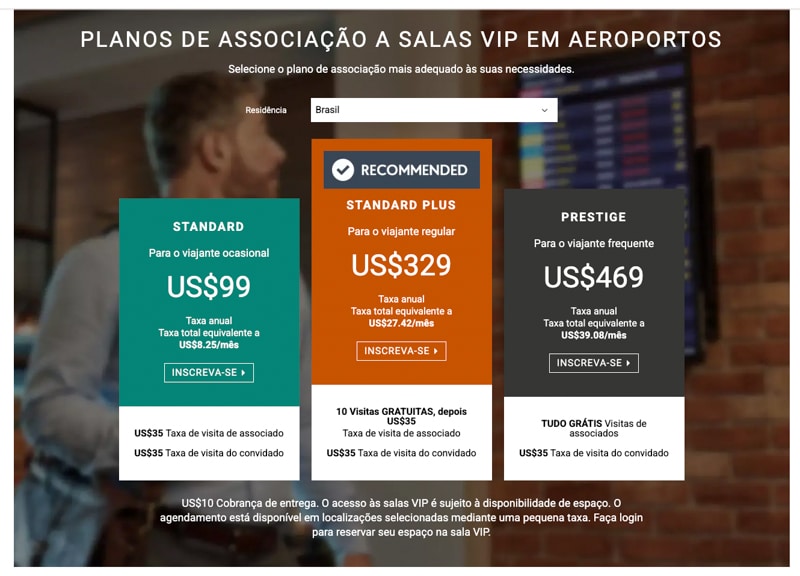 Print dos planos Priority Pass.