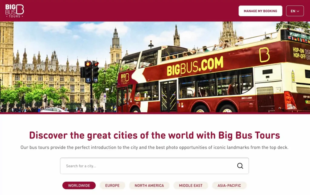 Ta com pouco tempo no destino, o Big Bus Tours é a melhor opção pra conhecer a cidade.