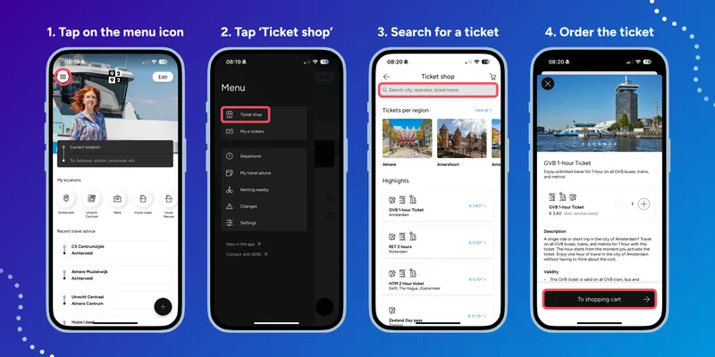 O APP 9292 é o melhor para usar o transporte público de Amsterdam