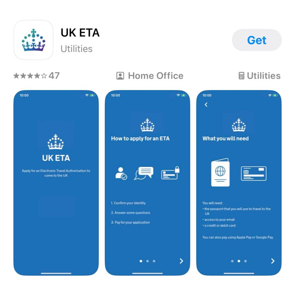 Aplicativo oficial do UK ETA