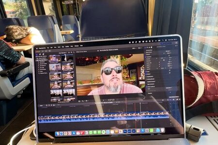 Editando vídeo no trem 